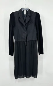 KRISTENSEN DU NORD shirt dress wool cashmere silk lagenlook black US 6 small 2 - Picture 1 of 11