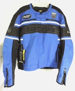 Scorpion EXO Burn Out Armored Blue/Black Motorcycle Jacket Size Men XL - Picture 1 of 6