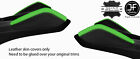 BLACK&GREEN DOUBLE STITCH 2X KNEE PAD LEATHER COVERS FOR CHEVROLET CAMARO 16-20