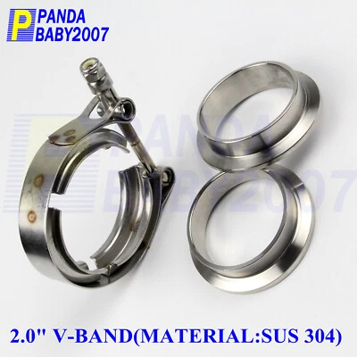 50mm 2in 50mm TUBOS DE ESCAPE TURBO BANDA V 304 BANDA V BRIDA 2"" + KIT DE ABRAZADERA Foto 1 de 4