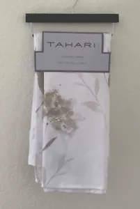 Tahari Shower Curtain NWT NEW White Beige Floral - Picture 1 of 5