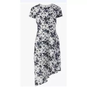 Karl Lagerfeld Paris Women Dress Size 2 Asymmetrical Hem Embroidered Chic Luxury - Picture 1 of 9