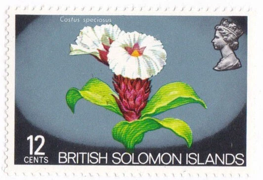 Estampilla MH con tema de orquídea 12c de las Islas Salomón Británicas 1972-73 Foto 1 de 1
