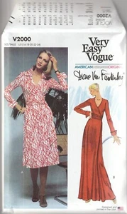 Vogue Sewing Pattern V2000 Reprint Diane Von Furstenberg Wrap Dress Sz 16-24 - Picture 1 of 2