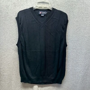 Ralph Lauren Sweater Vest Adult 2XL XXL Black Cable Knit Cotton Chaps Mens - Picture 1 of 11
