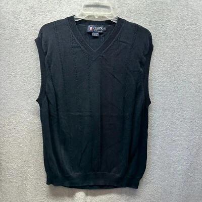 Ralph Lauren Sweater Vest Adult 2XL XXL Black Cable Knit Cotton Chaps Mens - Image 1 of 4
