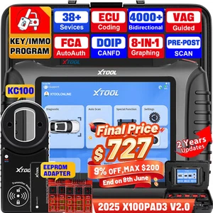 XTOOL X100 PAD3 Car key Programmer IMMO Coding Bidirectional Diagnostic Scanner - Picture 1 of 22