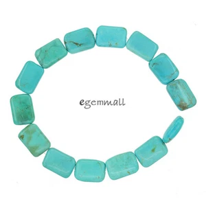 14 Genuine Chinese Turquoise Rectangle Cushion Beads 10x14mm 7.5" #82236 - Bild 1 von 1