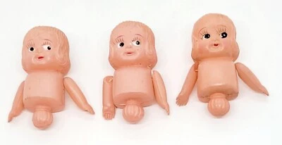 Lote de 3 cabeza y torso superior de muñeca femenina celuloide vintage Foto 1 de 2