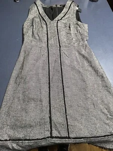 Banana Republic Black Wool Blend Herringbone Sleeveless Romper Dress Size 10 New - Picture 1 of 6