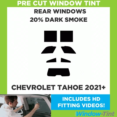 Película de humo oscuro 20 % tinte ventana trasera precortada para Chevrolet Tahoe 2021+ Foto 1 de 4
