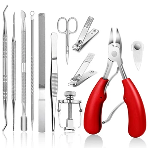 12PCS Heavy Duty Toenail Clippers for Thick Toenails (Red) - Picture 1 of 12