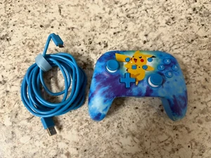 Nintendo Switch Controller Power A Enhanced Wired Tie Dye Pikachu - Picture 1 of 2