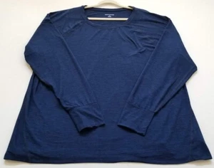 Amazon Essentials T Shirt Men’s 4X Blue Black Long Sleeve Crew Neck Stretch Tee - Picture 1 of 10