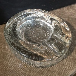 Cenicero de vidrio transparente grueso vintage de mediados de siglo, ¿barra de platos Catchall Blenko? - Imagen 1 de 11