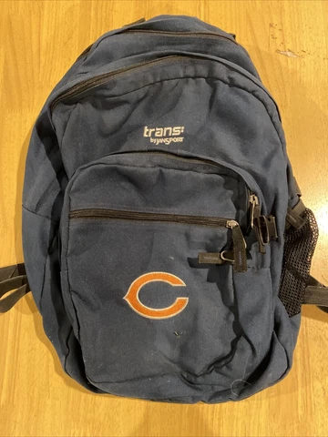 Chicago Bears NFL Jansport backpack blue orange two strap book bag zip da bears Cover