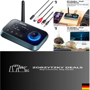 Bluetooth-Sender Adapter für 2 Kopfhörer mit Low Latenz und Lautstärkeregelung - Bild 1 von 9