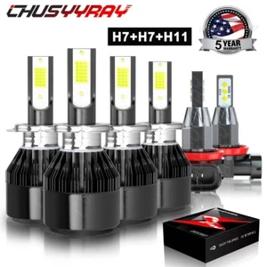 For Mercedes-Benz ML350 2006-2011 Combo LED Headlight Fog Light Bulbs Kit 6000k - Picture 1 of 20