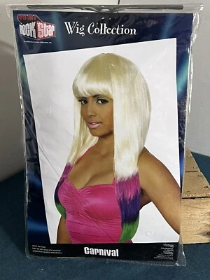 Peluca Disfraces California Colecciones Fiesta Como Una Estrella de Rock Carnaval Multicolor Foto 1 de 2