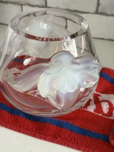 LALIQUE Crystal ORCHIDEE VASE Orchid Opalescent/Clear - Picture 1 of 10