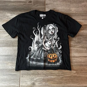 Camiseta Negra Ghoulsh Bunny Studios Halloween Arte Gótico Talla S - Imagen 1 de 3