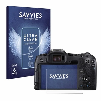 Savvies 6x Folie für Canon EOS RP Schutzfolie Displayschutz Display Schutz Klar