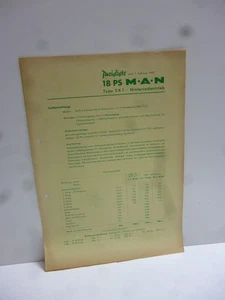 MAN TRAKTOREN Orig. Preisliste 18 PS Type 2 K 1....02/1957  4 Seiten - Bild 1 von 1