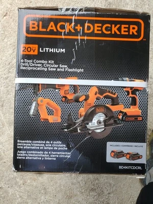 Kit combinado de herramientas eléctricas BLACK+DECKER 20V MAX*, 4 herramientas -BD4KITCDCRL Foto 1 de 3