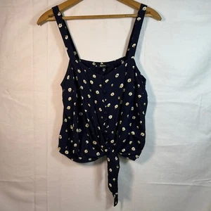 Madewell Daisy Tank Top Knopfleiste Taille zum Binden Freizeit Blau Größe M - Bild 1 von 5