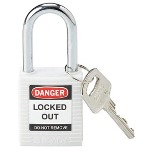 BRADY 143123 Lockout Padlock,KD,White,1-3/4"H 39N157 - Picture 1 of 1