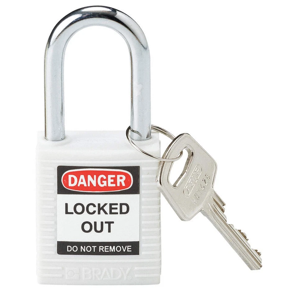 BRADY 143123 Lockout Padlock,KD,White,1-3/4"H 39N157 - Image 1 of 1