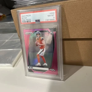 2024 Panini Prizm Football Bo Nix Pink Prizm RC #309 PSA 8 - Bild 1 von 4