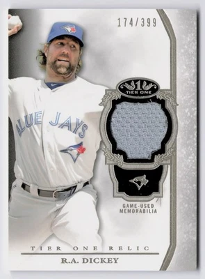 2013 Topps Tier One Game-Used Relic R. A. Dickey #TOR-RAD /399 BLUE JAYS - Image 1 of 2