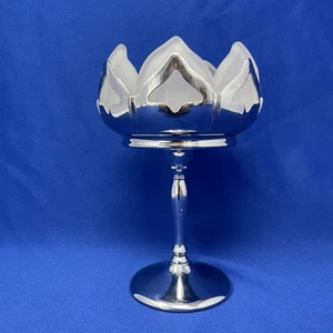 De colección Farber Bros Krome Kraft Vidrio Esmerilado Flor de Loto Compota Art Deco - Imagen 1 de 10