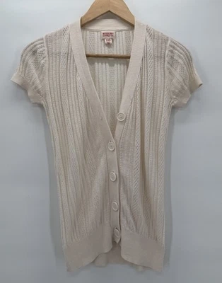 Cárdigan Mossimo Supply Co Vintage tejido abierto manga corta abotonado para mujer XS Foto 1 de 4