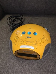 Sony Dream Machine Psyc ICF-CD831 CD Alarm Clock Radio Yellow TESTED WORKS - Picture 1 of 7