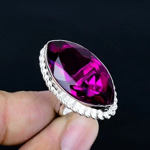 Pink Tourmaline Marquise Gemstone 925 Sterling Silver Adjustable Ring VJ 1281 - Picture 1 of 5