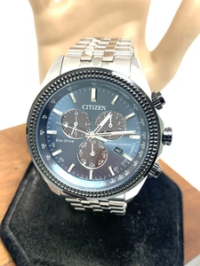 Reloj Citizen Hombre BL5568-54L Eco Drive Esfera Azul Plateado Calendario Perpetuo 44mm - Imagen 1 de 14