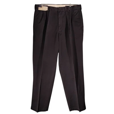 Daniel Cremieux dress Paris pants mens 36x30 black pleated cotton khaki straight - Image 1 of 4