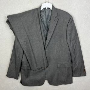 Lauren Ralph Lauren 2 Piece Suit Mens 48L Gray Jacket Blazer Wool Pants 42x32 - Picture 1 of 23