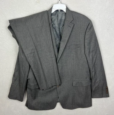 Lauren Ralph Lauren 2 Piece Suit Mens 48L Gray Jacket Blazer Wool Pants 42x32 - Image 1 of 4