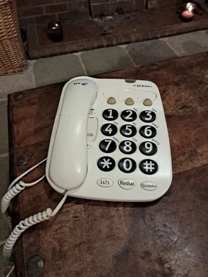 BT Corded Telephone Handset Big Buttons & Display - Image 1 of 4