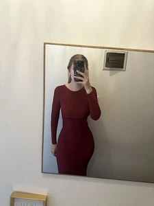 Long Sleeve Bodycon Maxi With Open Crisscross Back - Picture 1 of 7