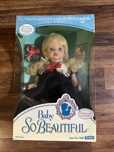 Vintage Playmates Baby So Beautiful Baby Doll 1995 New Blonde Black Dress - Picture 1 of 15