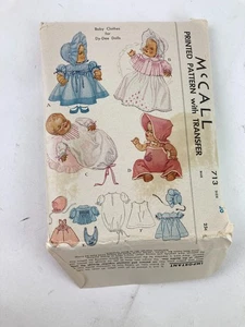 McCall Dy-Dee 20" Puppen 713 bedrucktes Schnittmuster Babykleidung mit Transfers - Bild 1 von 8