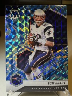 2021 Panini Mosaic NFL Patriots Football TOM BRADY Blue Reactive Prizm 137 - Image 1 of 4