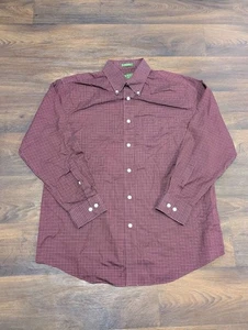 Camisa Orvis Para Hombre Grande Manga Larga Con Botones Rojo Blanco Rejilla 100% Algodón - Imagen 1 de 7