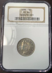 1899 5c Proof Liberty V Nickel NGC PF64 Scarce Early Proof 2031 Mintage - Picture 1 of 4