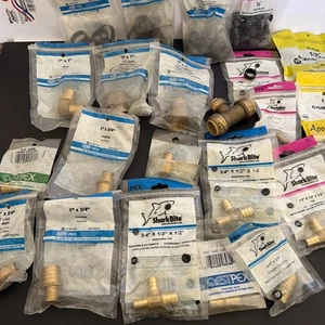 Riesiger Posten Messing Pex Fittinge, Adapter, Quetschringe und Werkzeug - Bild 1 von 19