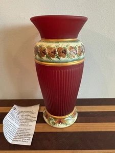 Fenton Art Glass 2014 OOAK Vicki Curren Handpainted Vase No Chips. Mint Cond. - Picture 1 of 9